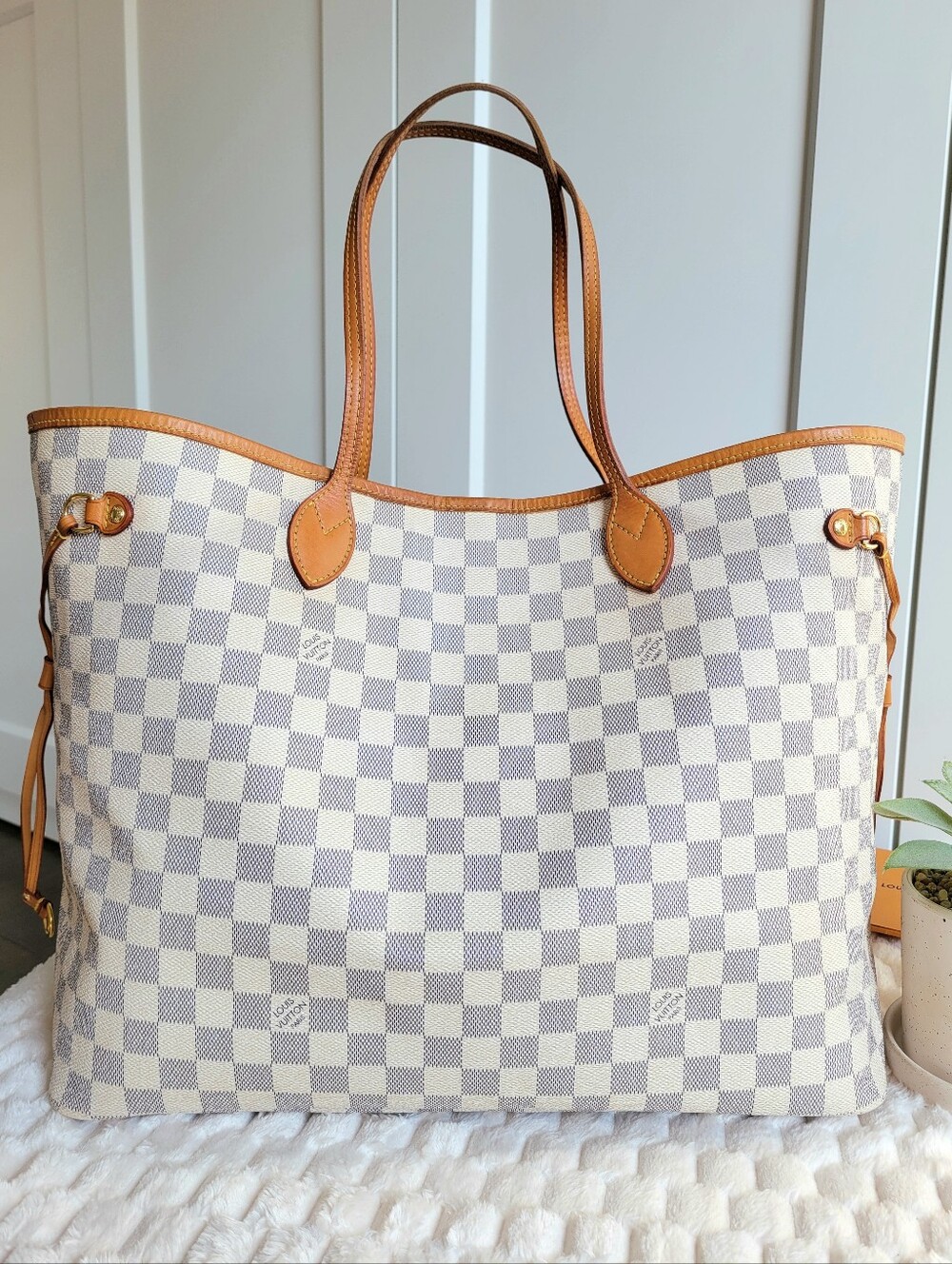 💕 Louis Vuitton Tote Bag Neverfull GM Damier AZUR